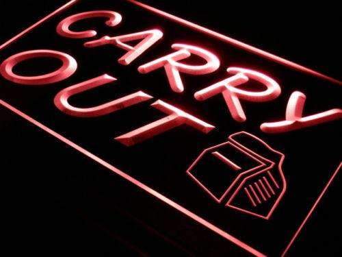 Restaurant Food Take Away Carry Out LED Light Sign - Way Up Gifts