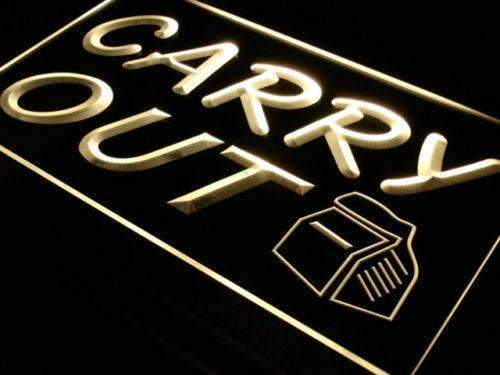 Restaurant Food Take Away Carry Out LED Light Sign - Way Up Gifts