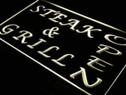 Restaurant Steak and Grill Open LED Light Sign - LED Gift Works