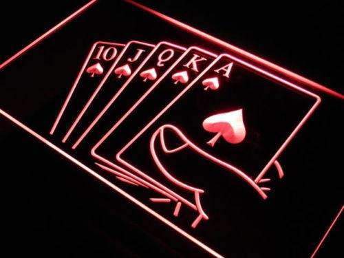 Royal Flush Poker LED Light Sign - Way Up Gifts