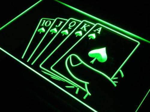 Royal Flush Poker LED Light Sign - Way Up Gifts