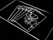 Royal Flush Poker Skull LED Light Sign - LED Gift Works