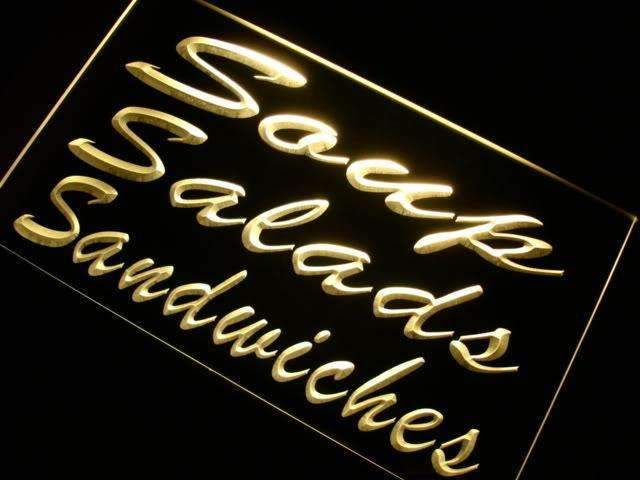 Soups Salads Sandwiches LED Light Sign - LED Gift Works
