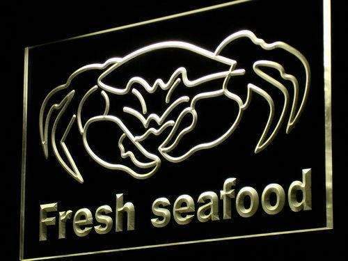 Fresh Seafood Crab LED Light Sign - Way Up Gifts