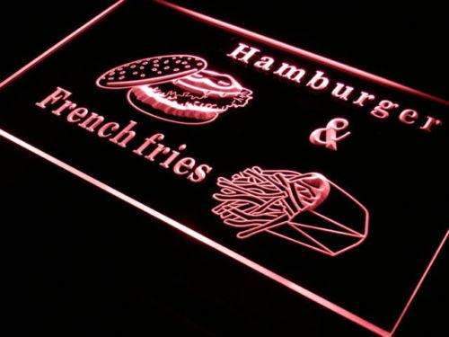 Hamburger French Fries LED Light Sign - LED Gift Works