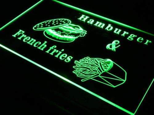 Hamburger French Fries LED Light Sign - Way Up Gifts