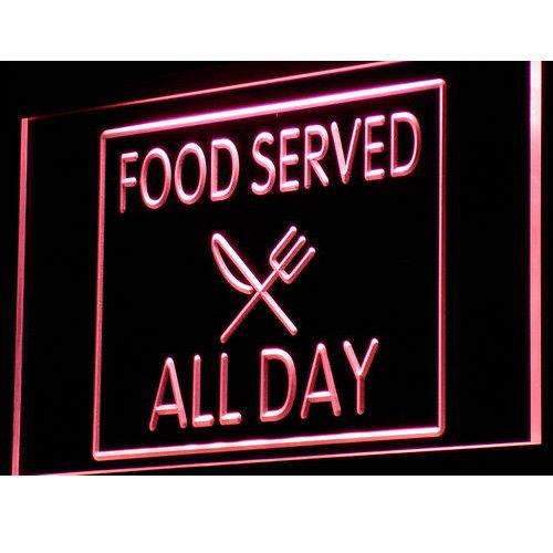 Food Served All Day LED Light Sign - Way Up Gifts
