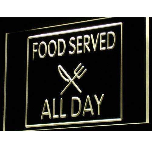 Food Served All Day LED Light Sign - Way Up Gifts