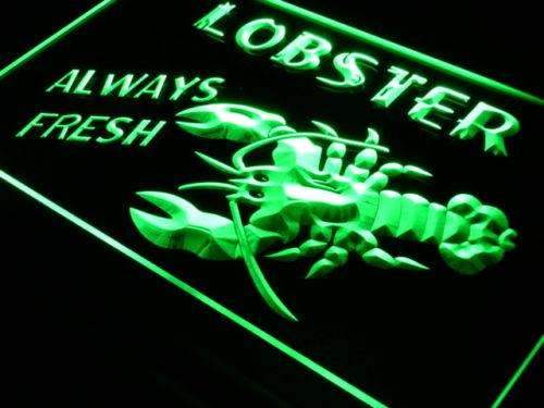 Seafood Always Fresh Lobster LED Light Sign - LED Gift Works
