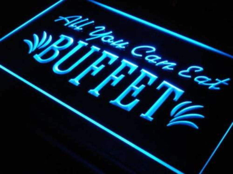 All You Can Eat Buffet LED Light Sign - LED Gift Works