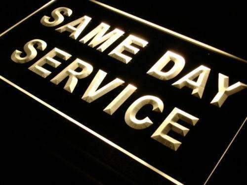Same Day Service LED Light Sign - LED Gift Works