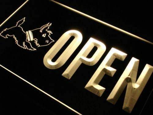 Scottie Dog Pet Shop Open LED Light Sign - LED Gift Works