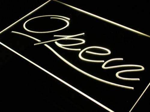 Script Open LED Light Sign - LED Gift Works