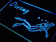 Scuba Diving LED Light Sign - LED Gift Works