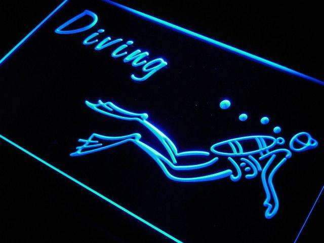 Scuba Diving LED Light Sign - LED Gift Works
