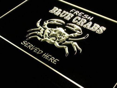 Seafood Fresh Blue Crabs LED Light Sign - LED Gift Works