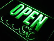 Seafood Shop Open LED Light Sign - LED Gift Works