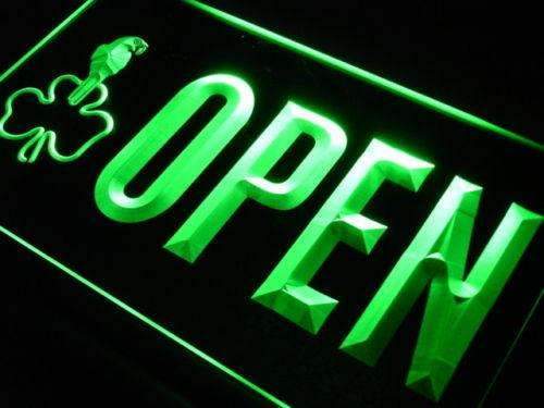 Shamrock Parrot Open LED Light Sign - Way Up Gifts