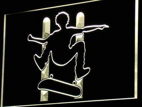 Skateboard Jump LED Light Sign - LED Gift Works