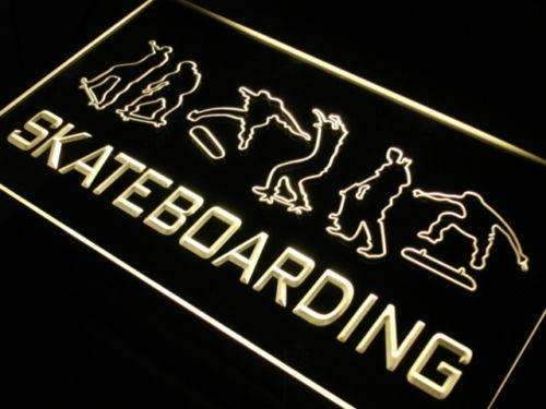 Skateboard Training Skateboarding LED Light Sign - LED Gift Works