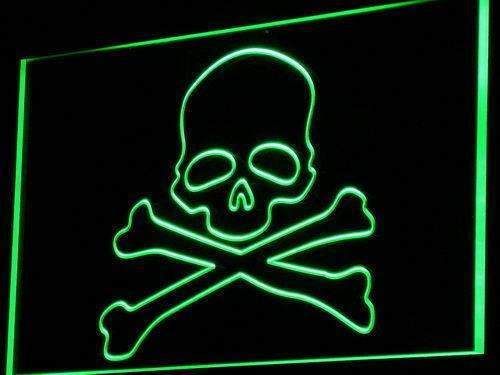 Skull Crossbones LED Light Sign - LED Gift Works