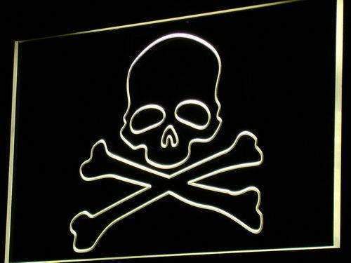 Skull Crossbones LED Light Sign - LED Gift Works