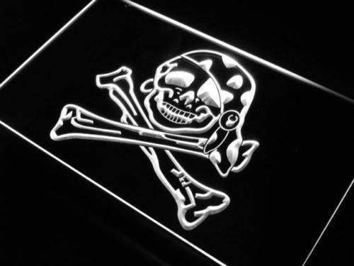 Skull Crossbones Pirate Girl LED Light Sign - Way Up Gifts