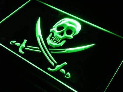 Skull Swords Pirate LED Light Sign - LED Gift Works