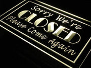 Sorry We're Closed LED Light Sign - LED Gift Works