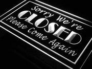 Sorry We're Closed LED Light Sign - LED Gift Works