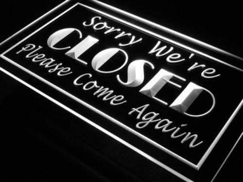 Sorry We're Closed LED Light Sign - LED Gift Works