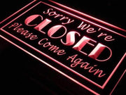 Sorry We're Closed LED Light Sign - LED Gift Works