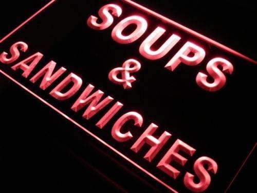 Soups Sandwiches LED Light Sign - LED Gift Works