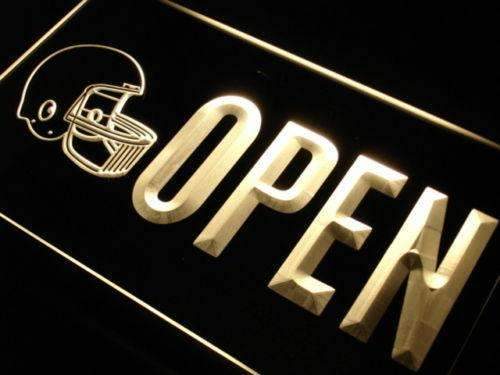 Sporting Goods Football Open LED Light Sign - LED Gift Works