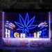 Marijuana Hemp Leaf High Life Deluxe App-Enabled 3-Color LED Light Sign - Way Up Gifts