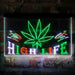 Marijuana Hemp Leaf High Life Deluxe App-Enabled 3-Color LED Light Sign - Way Up Gifts