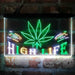 Marijuana Hemp Leaf High Life Deluxe App-Enabled 3-Color LED Light Sign - Way Up Gifts