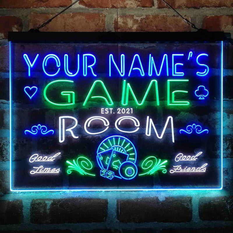 Personalized Game Room Deluxe App-Enabled 3-Color LED Light Sign - LED Gift Works