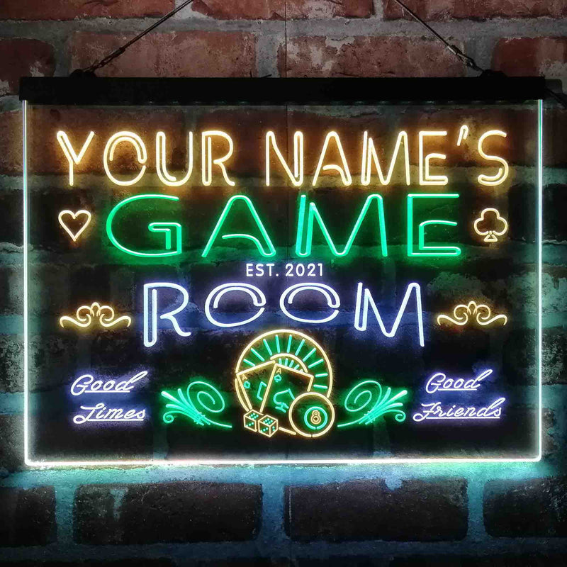 Personalized Game Room Deluxe App-Enabled 3-Color LED Light Sign - LED Gift Works