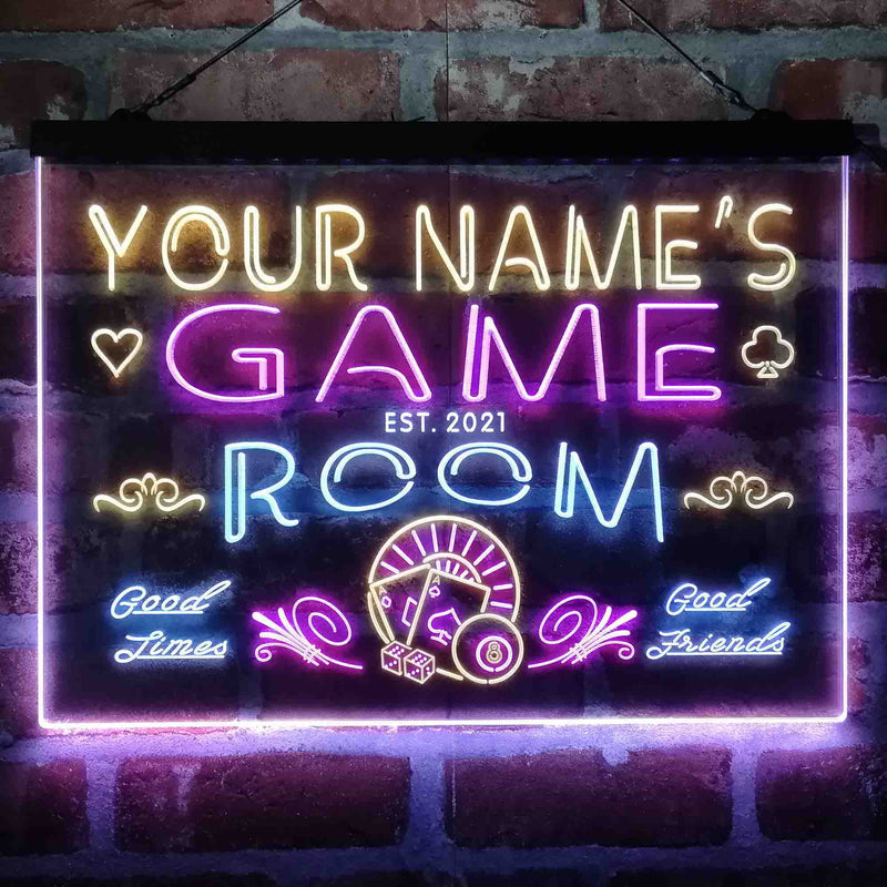 Personalized Game Room Deluxe App-Enabled 3-Color LED Light Sign - LED Gift Works