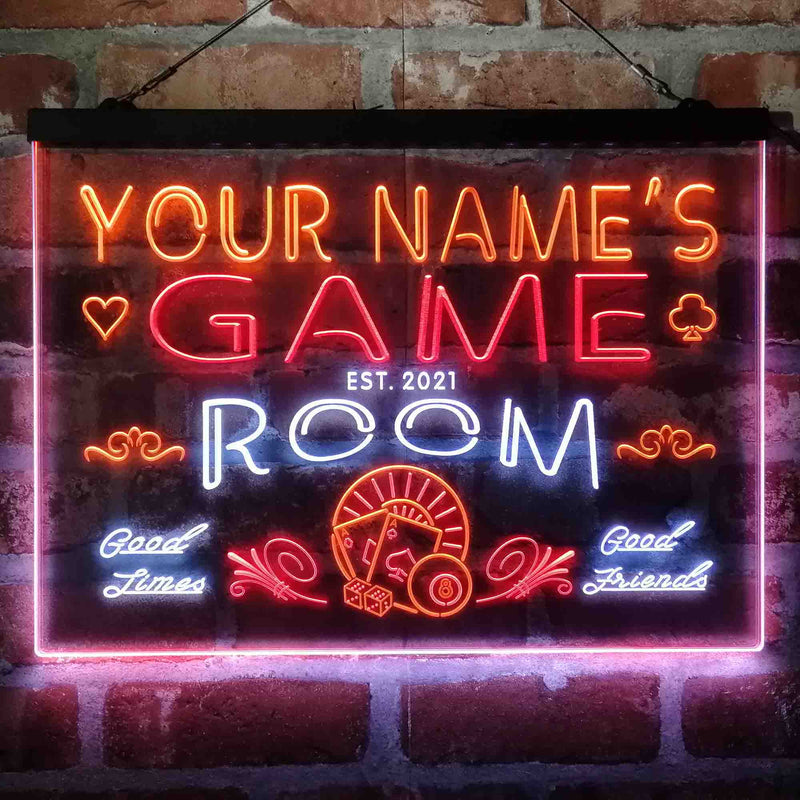 Personalized Game Room Deluxe App-Enabled 3-Color LED Light Sign - LED Gift Works