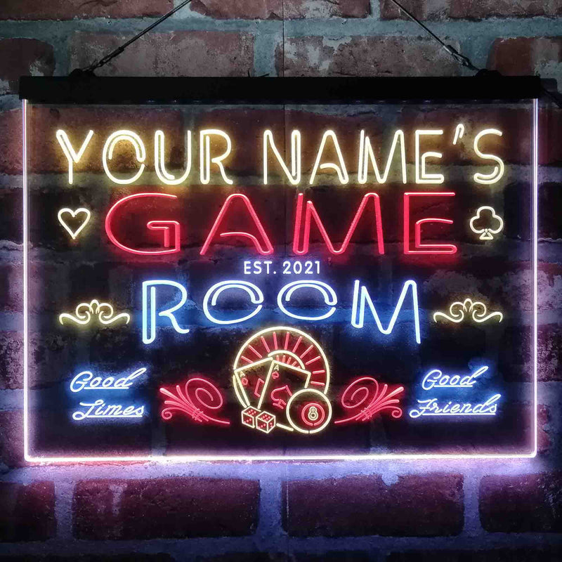 Personalized Game Room Deluxe App-Enabled 3-Color LED Light Sign - LED Gift Works