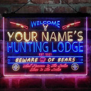 Personalized Hunting Lodge Deluxe App-Enabled 3-Color LED Light Sign - LED Gift Works
