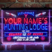 Personalized Hunting Lodge Deluxe App-Enabled 3-Color LED Light Sign - LED Gift Works