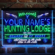 Personalized Hunting Lodge Deluxe App-Enabled 3-Color LED Light Sign - LED Gift Works