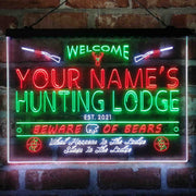 Personalized Hunting Lodge Deluxe App-Enabled 3-Color LED Light Sign - LED Gift Works