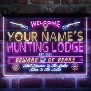 Personalized Hunting Lodge Deluxe App-Enabled 3-Color LED Light Sign - LED Gift Works