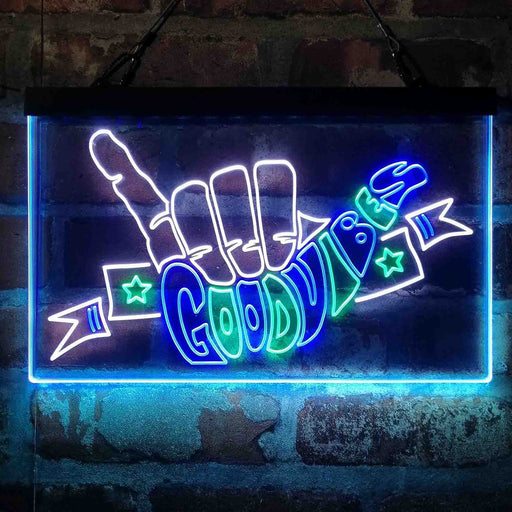 Good Vibes Hand Rock n Roll Deluxe App-Enabled 3-Color LED Light Sign - LED Gift Works