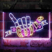 Good Vibes Hand Rock n Roll Deluxe App-Enabled 3-Color LED Light Sign - LED Gift Works