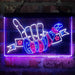 Good Vibes Hand Rock n Roll Deluxe App-Enabled 3-Color LED Light Sign - Way Up Gifts